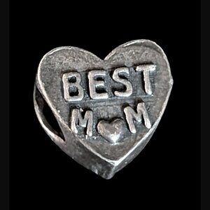 Michael Anthony Oxidized 925 Sterling Silver Best Mom Heart Bracelet Charm